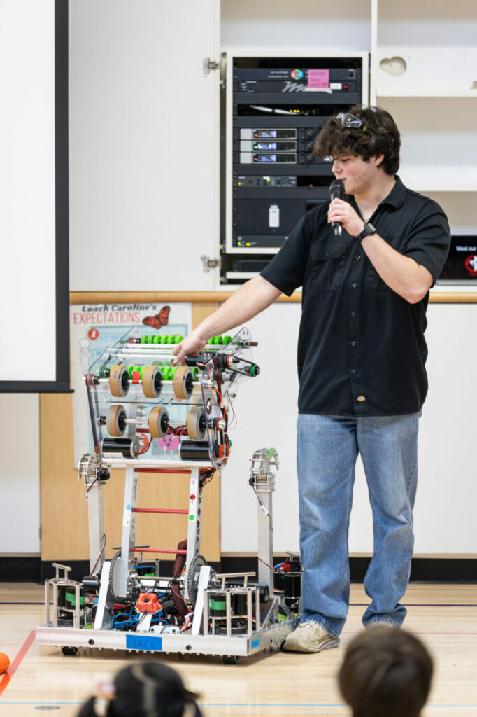 Students from SAAS Robotics demonstrate their robot