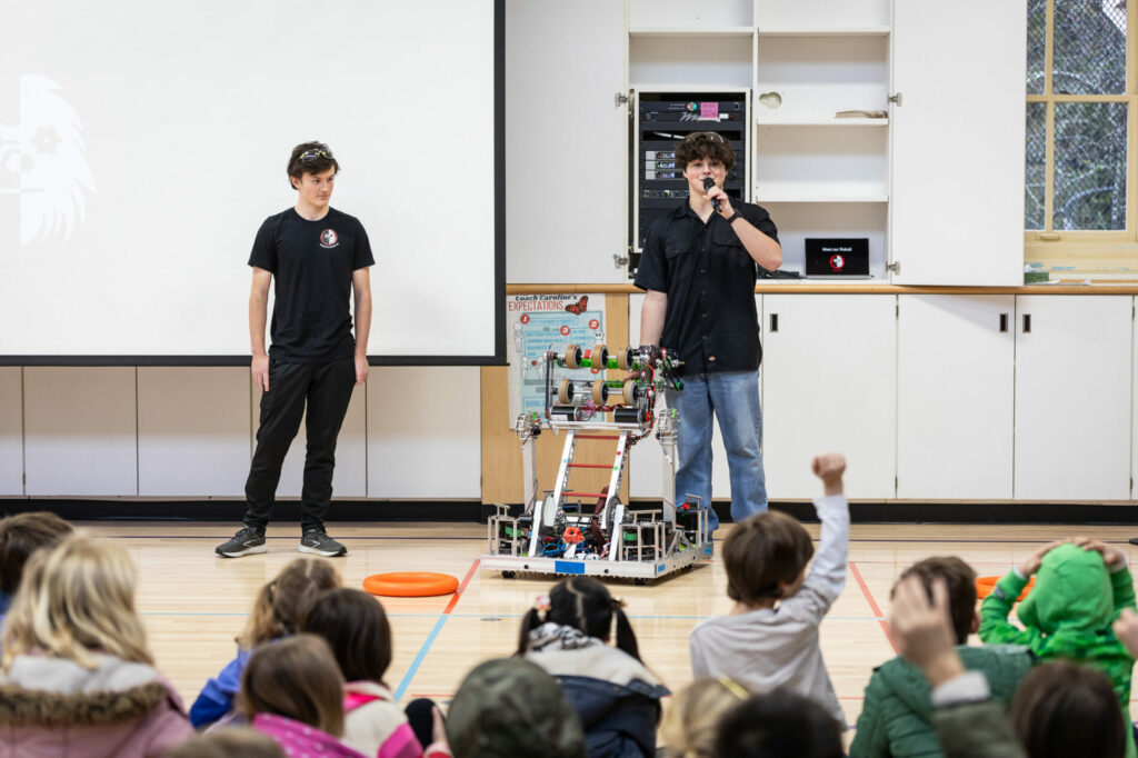 Students from SAAS Robotics demonstrate their robot
