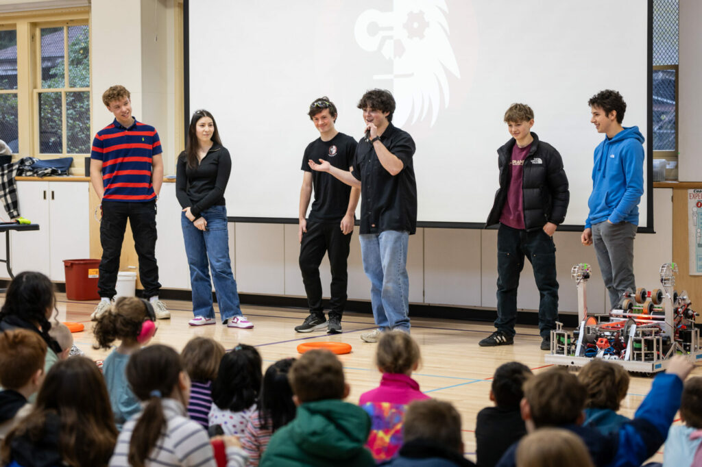 Students from SAAS Robotics demonstrate their robot