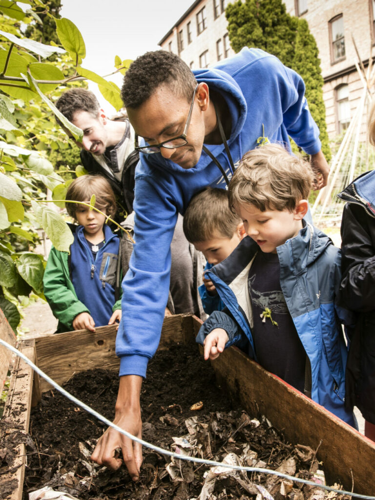 Historic photos of The Meridian School, an independent elementary school located within the historic Good Shepherd Center in Seattle's Wallingford neighborhood.