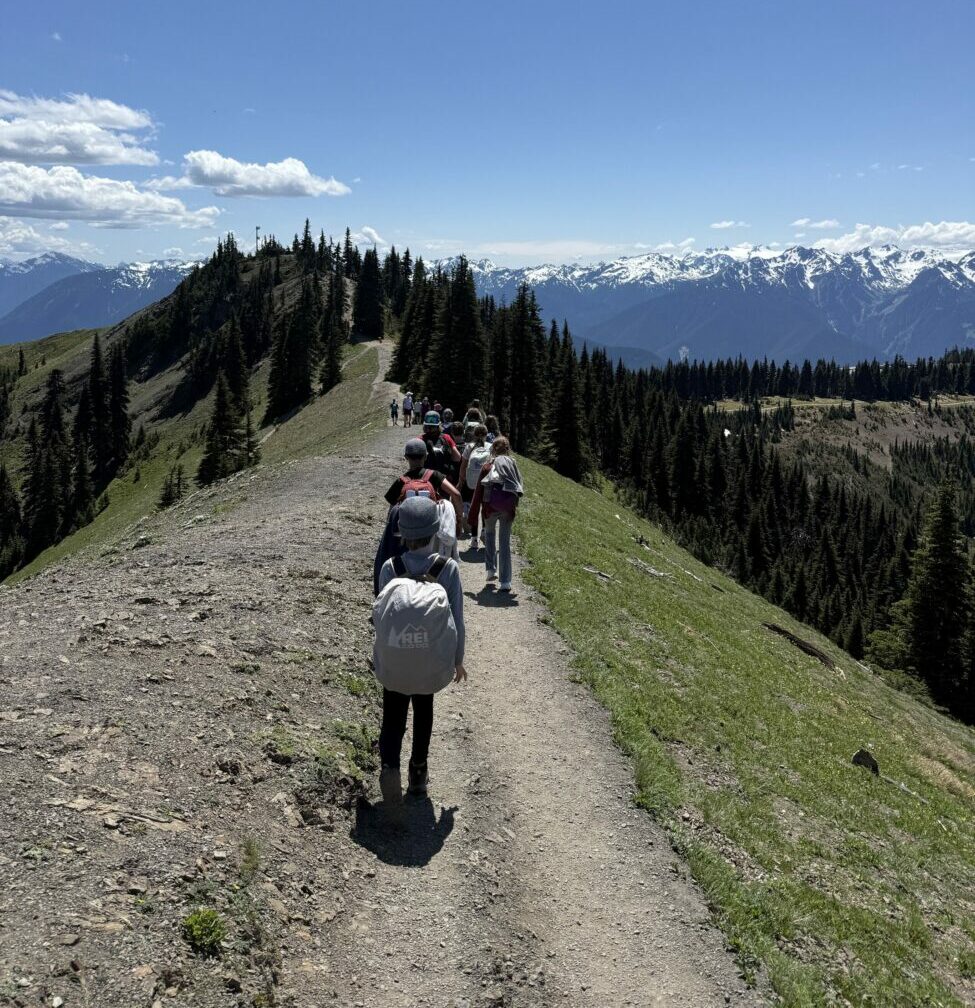 Meridian students hike on an overnight field trip