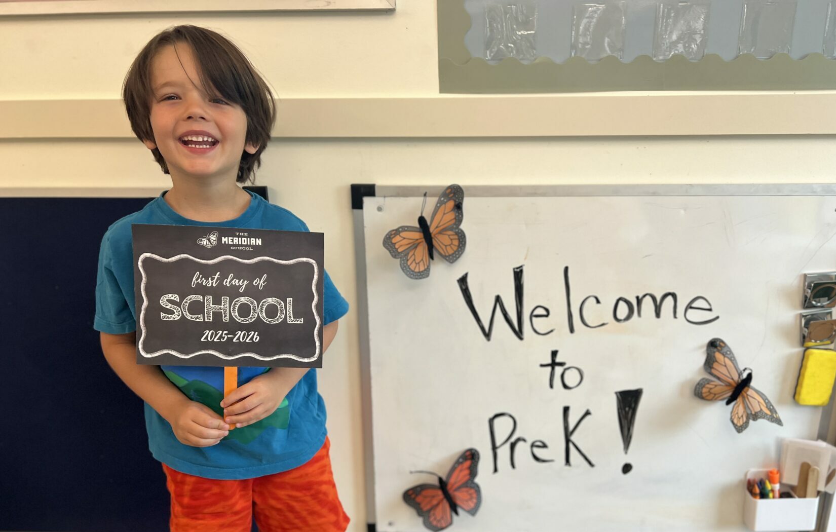 Student on the first day of school