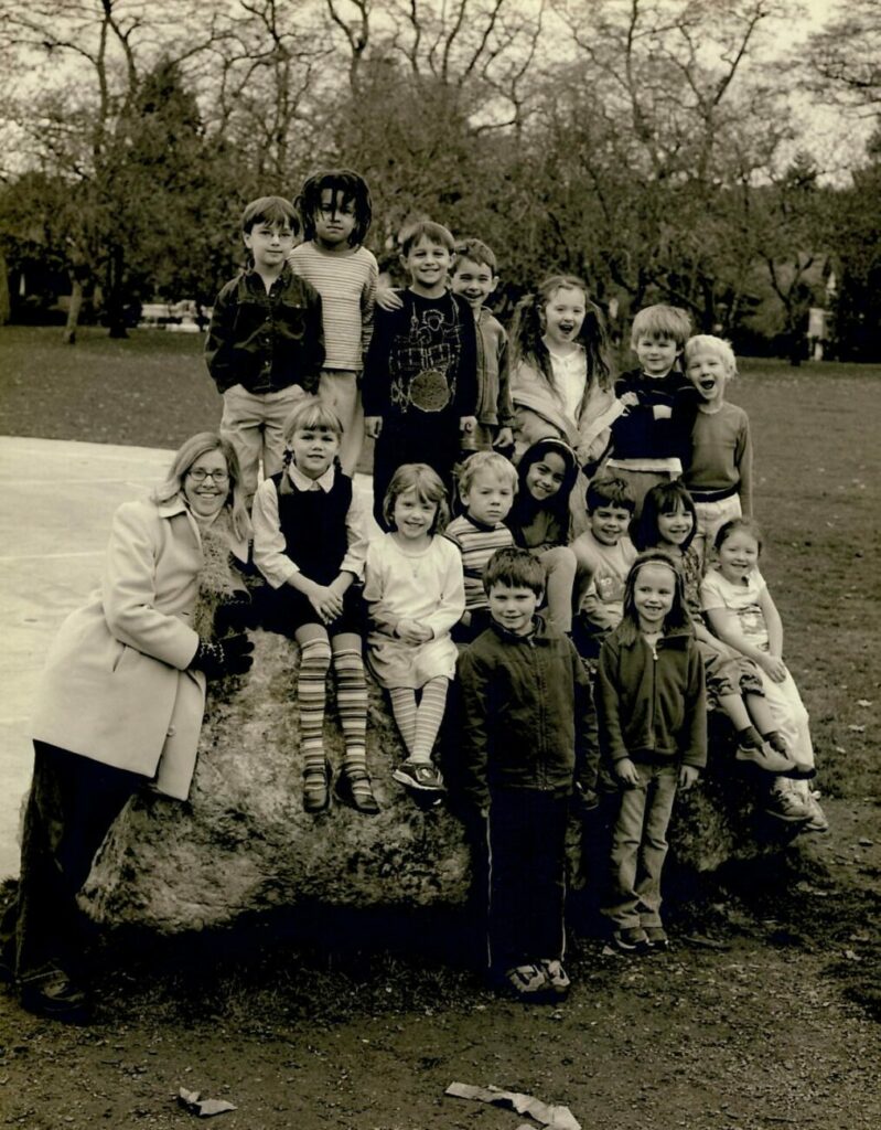 Historic photos of The Meridian School, an independent elementary school located within the historic Good Shepherd Center in Seattle's Wallingford neighborhood.